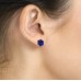 E065 Db Sparkling Crystal 5.5mm Cube Earrings Dk Sapphir Blue 1020008